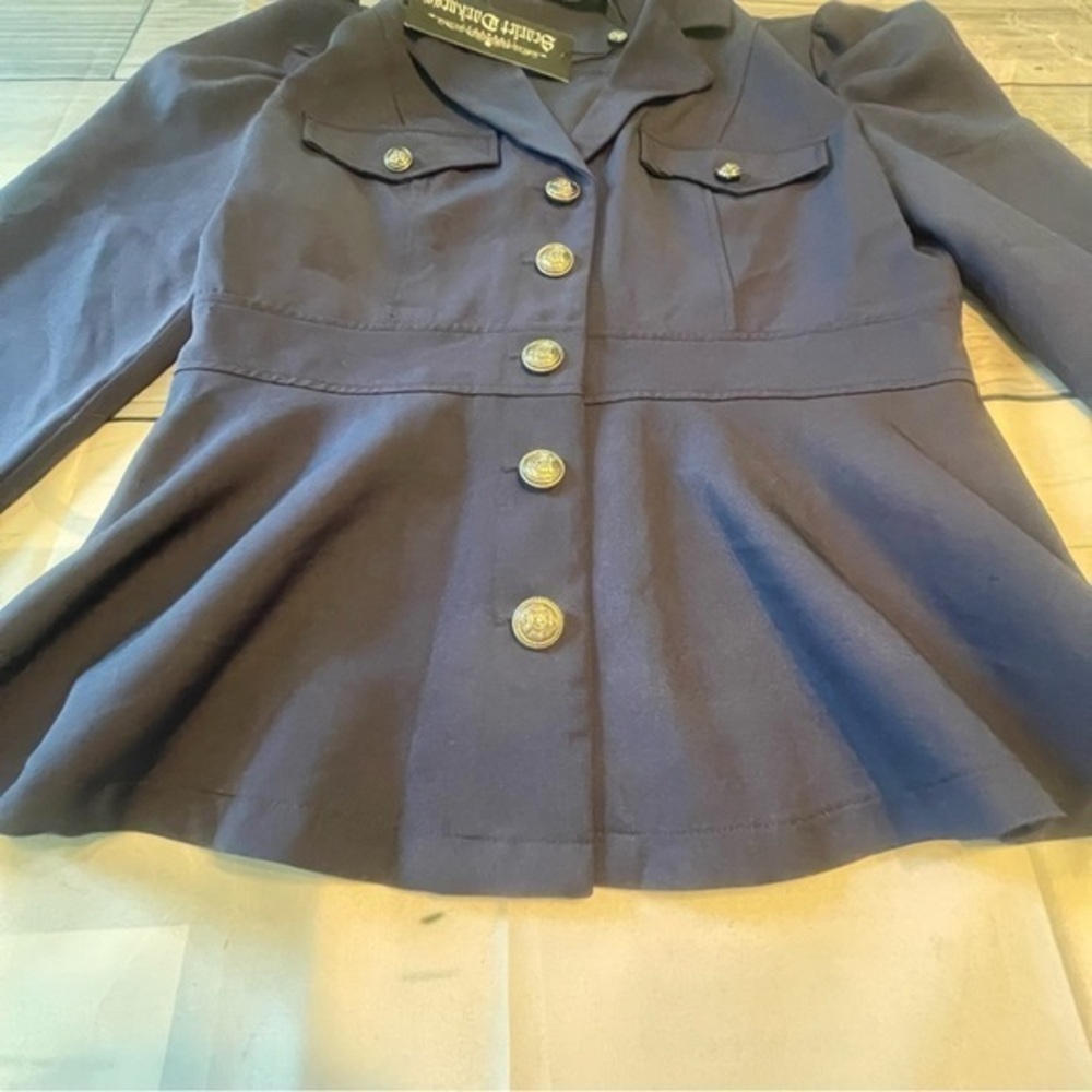 Scarlet Darkness Medium Jacket / Blouse in Navy Blue NWT - Picture 4 of 7